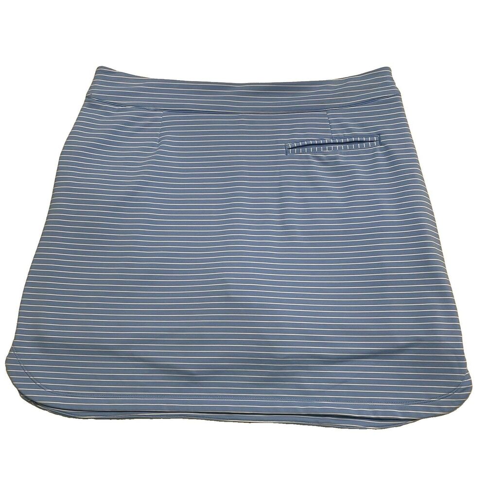 Peter Millar Skort Women L Alice Petal Hem Golf Blue White Stripe UPF 50 NWT - Picture 11 of 11